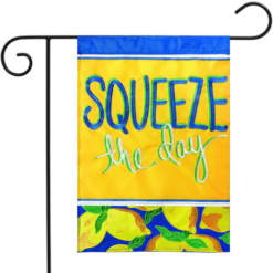 Squeeze the Day Burlap Garden Flag