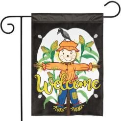 Fall Scarecrow Welcome Applique Garden Flag