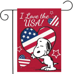 I Love the USA Snoopy Garden Flag