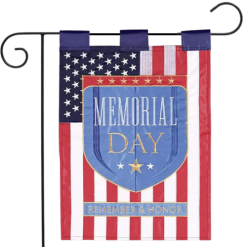 Memorial Day Remember & Honor Applique Garden Flag