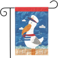 Pelican Beach Life Applique Garden Flag