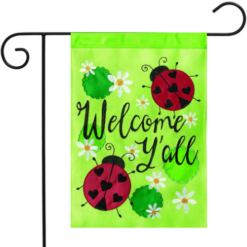 Lady Bug Welcome Y'all Burlap Garden Flag