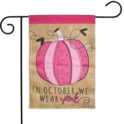 October Pink Appliqué Garden Flag